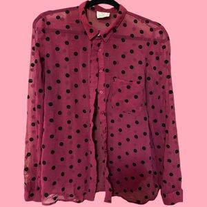 FUSHIA button down blouse
